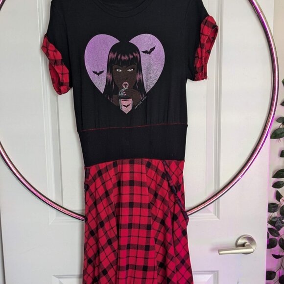 Upcycled Goth Vampie Dress - Picture 1 of 9